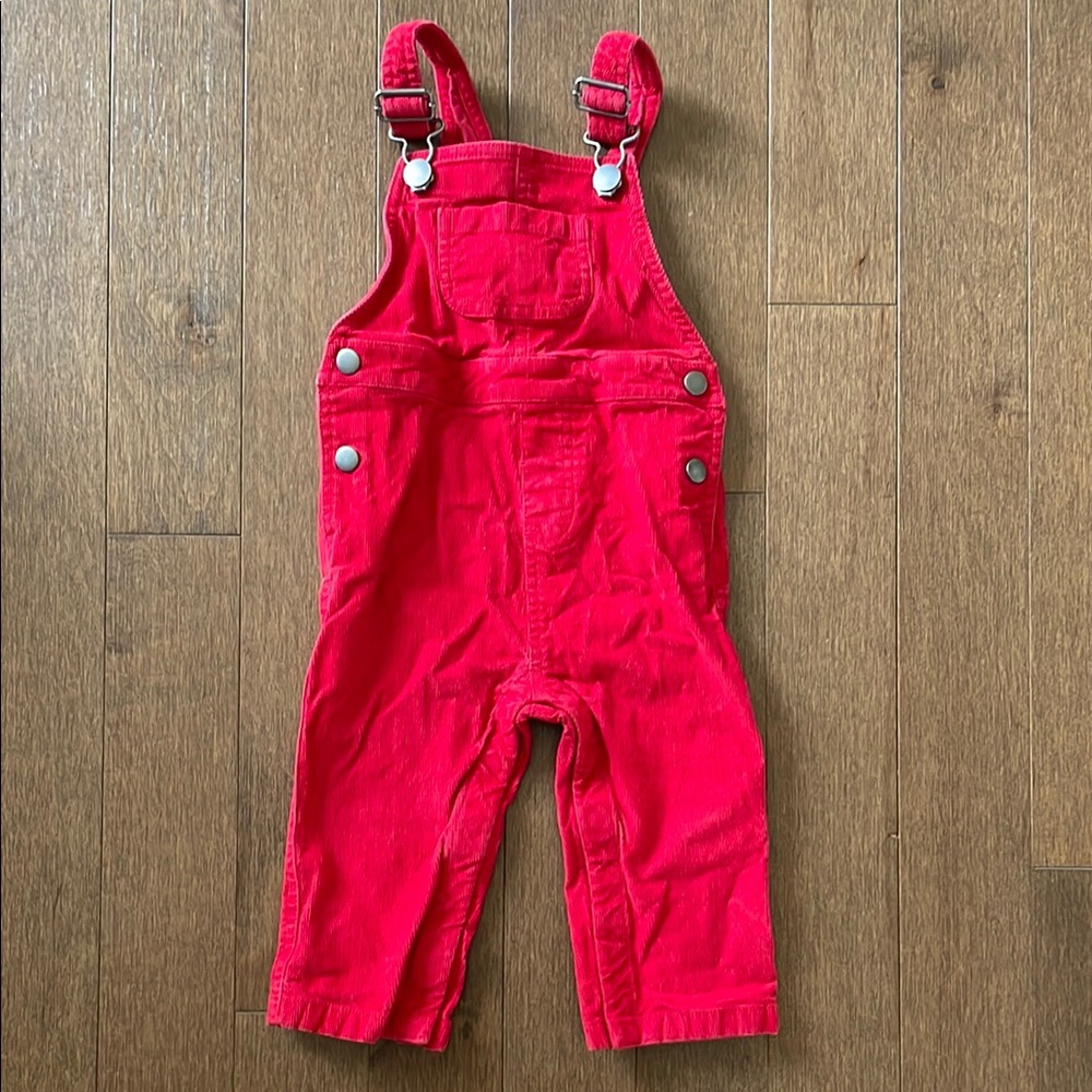 Hanna Andersson Baby Corduroy Overalls in Red - 18-24M